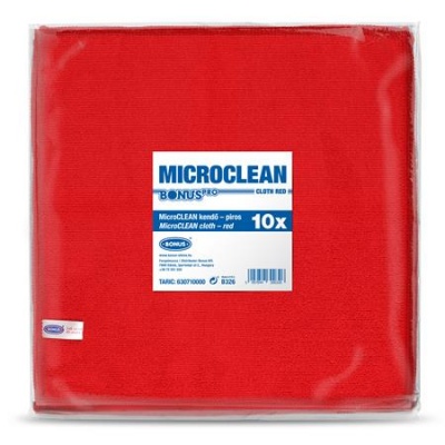 Törlőkendő, univerzális, 10 db, 32x32 cm, BONUS "MicroCLEAN", piros