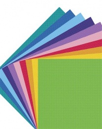 Dekorkarton, 2 oldalas, 50x70 cm, 300 g, 10 lap, FOLIA "Dots Small", pöttyös, 10 különböző szín